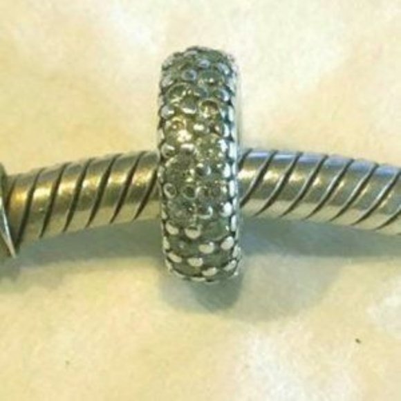 Pandora Dangle W/ Stiletto, Dress, Lipstick, Clear CZ & Enamel - Picture 1 of 4